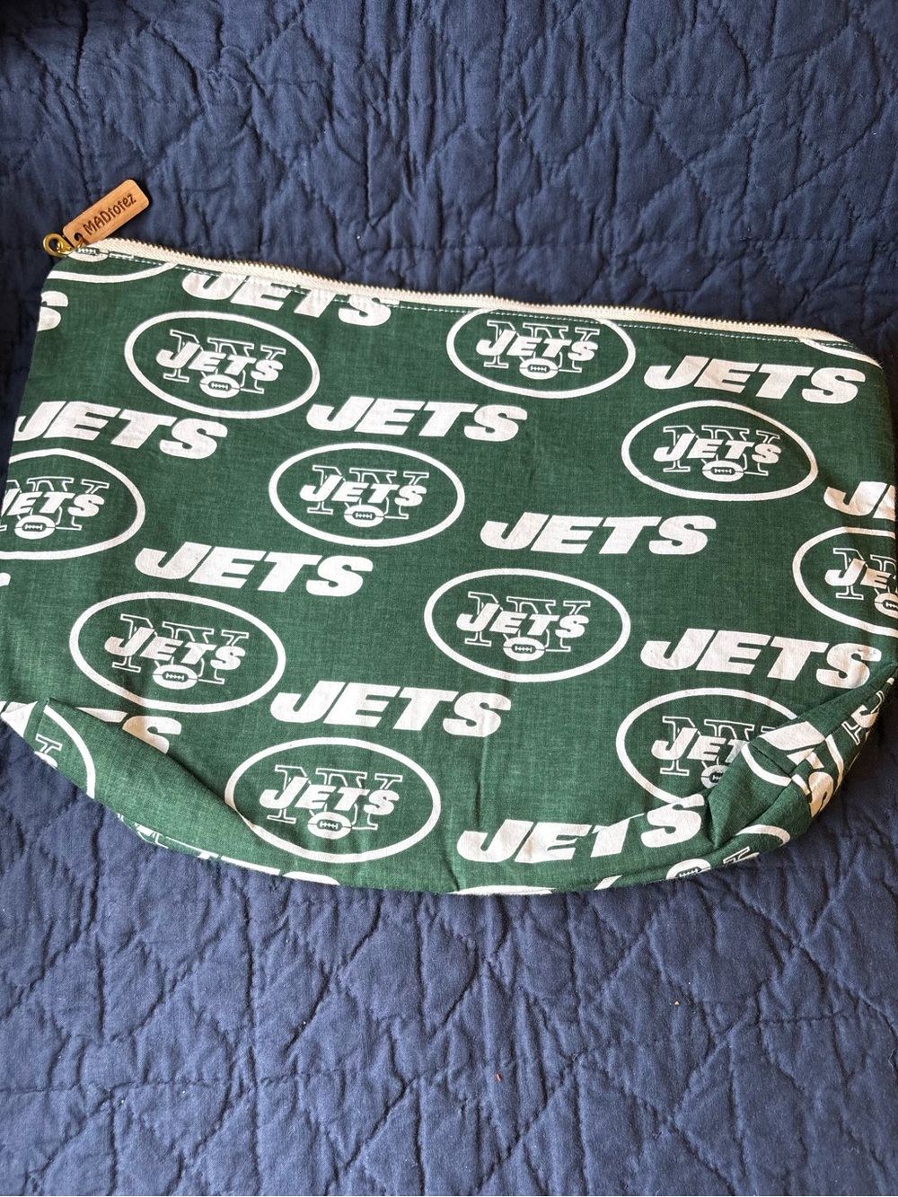 Green New York Jets Logo Zip Clutch